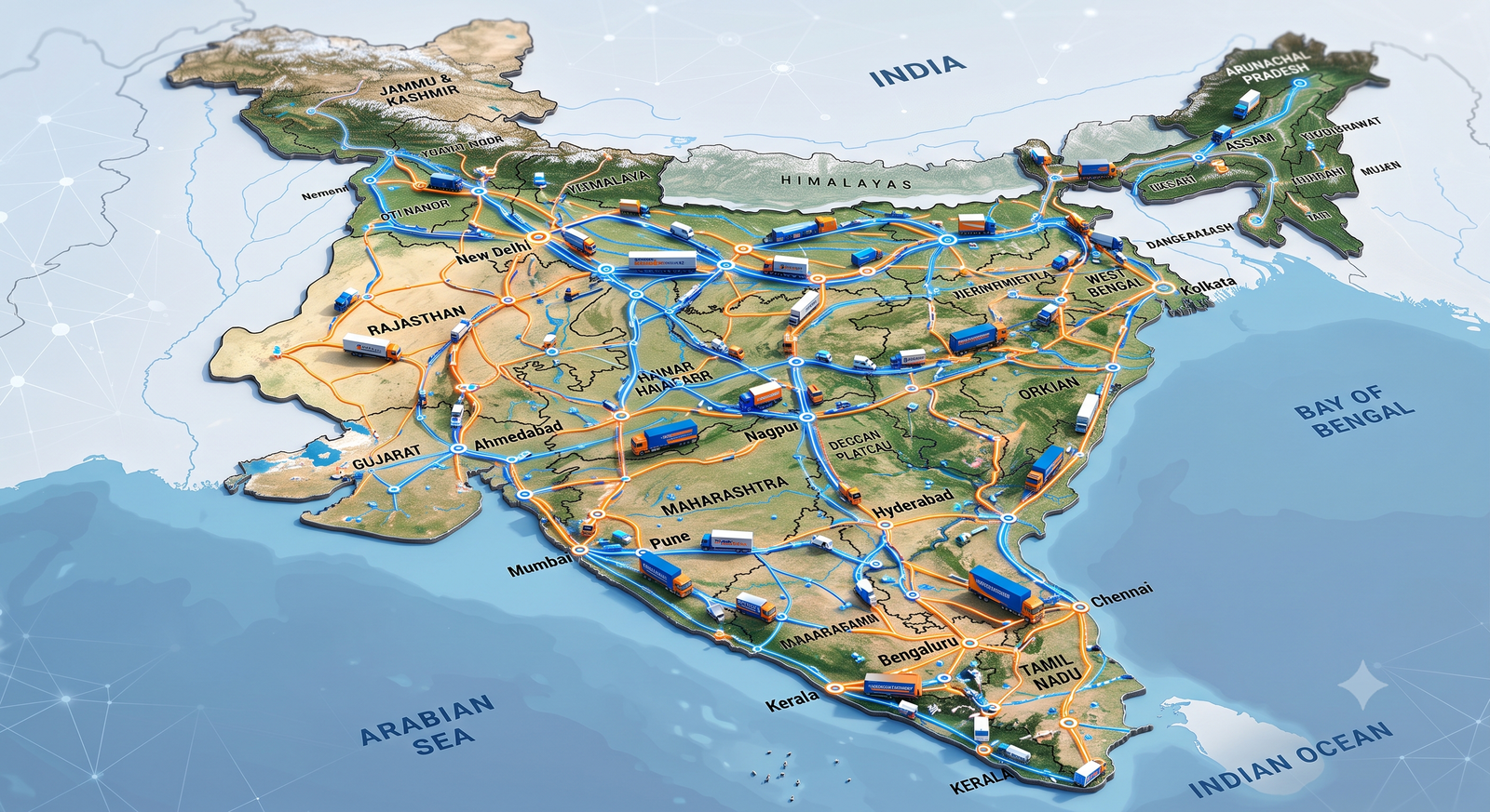 India Transport Network Map